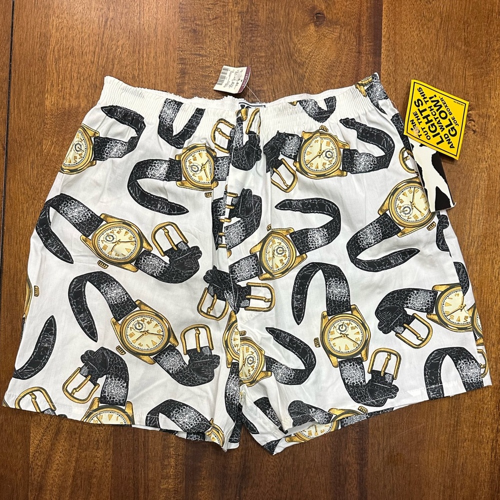 Joe Boxer Vintage 90s Glow-in-the-Dark Watch Print Boxers Men’s Medium